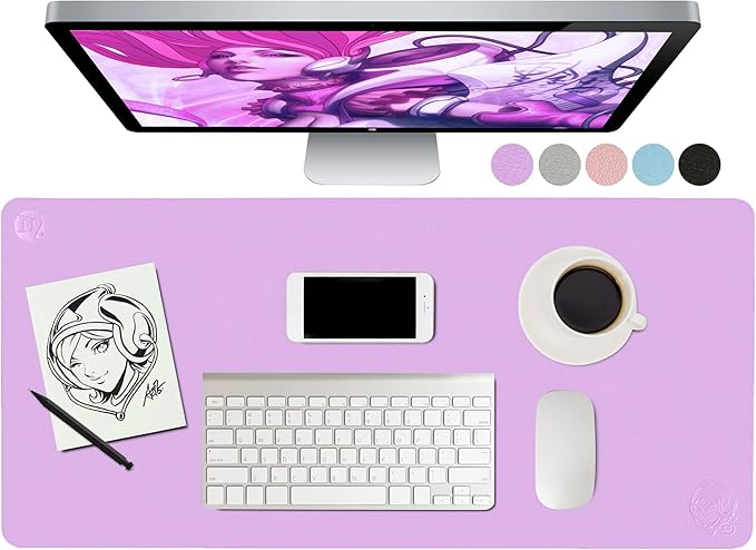 Marvelistic 大号皮革办公桌垫 - 防滑艺术插图桌垫印迹配件男女适用。家