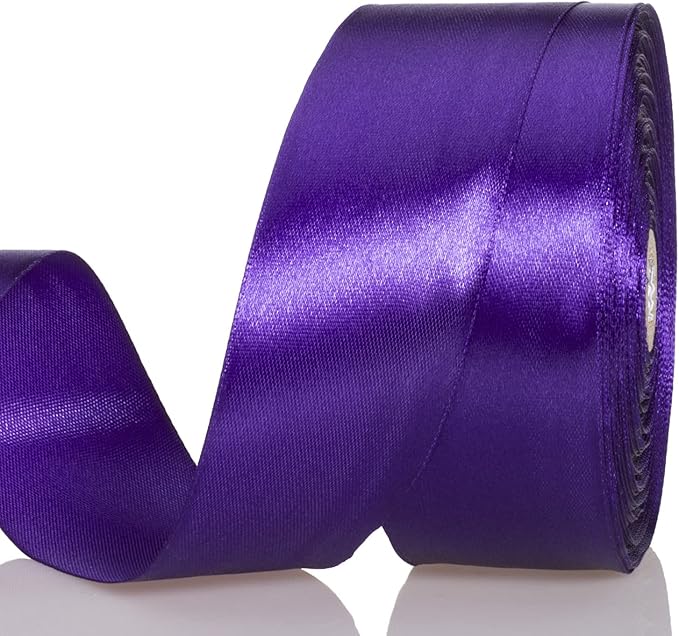 yaseo 1 1/2 英寸紫色纯色缎带,50 码工艺面料丝带用于礼品包装花卉