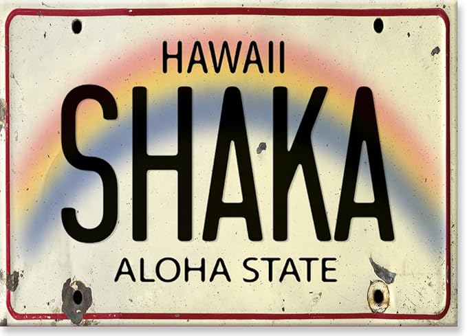 夏威夷艺术收藏品冰箱磁贴 - shaka 车牌