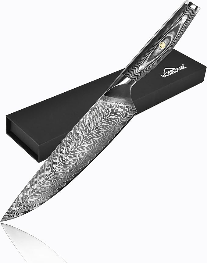 3 厘米)日本厨师刀,带 vg10 不锈钢刀片和高级 g10 手柄,耐腐蚀防污