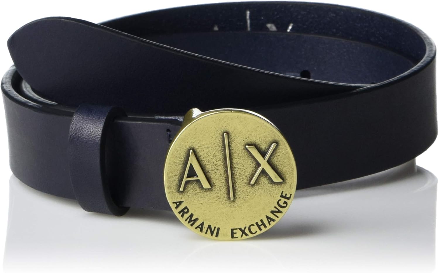 ax armani exchange女式ax标志零钱扣牛皮腰带