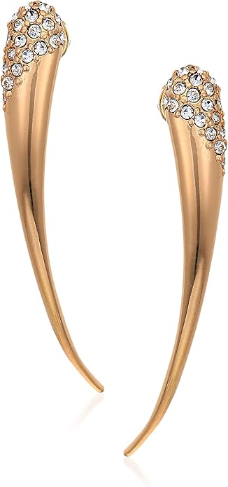 h halston 女式密镶雕塑弧形耳坠,水晶,均码 : 亚马逊中国: 珠宝首饰
