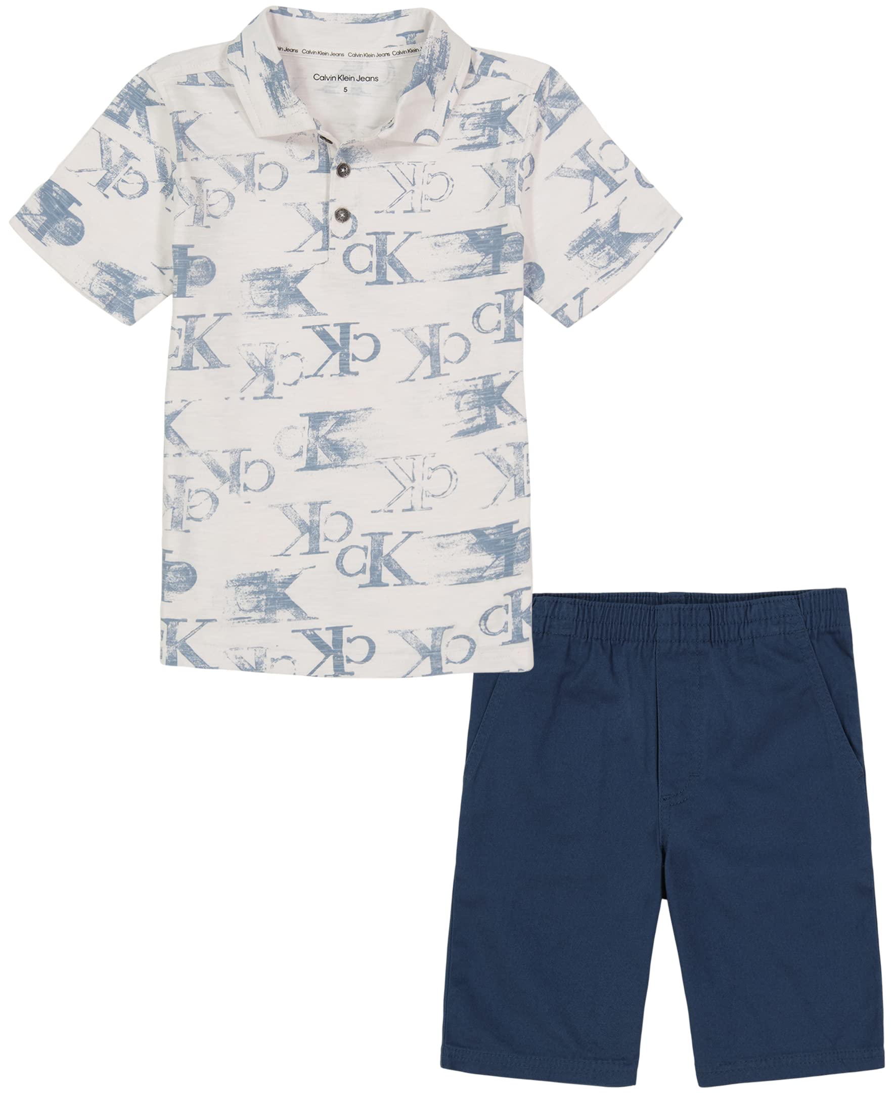 Calvin Klein girls' shorts 2-piece set