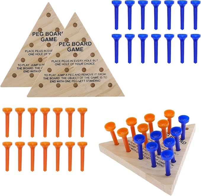 krismya 3 件套木制三角形游戏三角木棋盘游戏家庭棋盘游戏木制策略