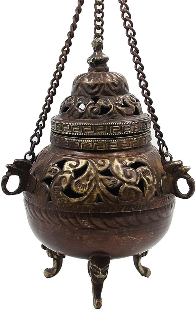 dharmaobjects 西藏传统悬挂式燃烧器铜 hanging 5 5 inches