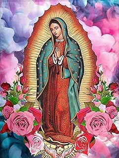 diy 5d 钻石画套件成人全钻数字我们的瓜达卢佩圣母玛丽宗教家居墙壁