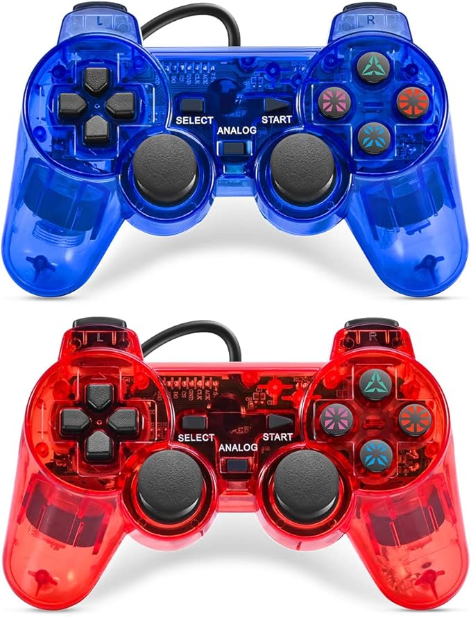 适用于 ps2 控制器,2 件装振动游戏手柄遥控器,兼容 playstation 2