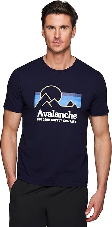 avalanche 男式短袖 t 恤,图形标志棉质圆领 t 恤 男式