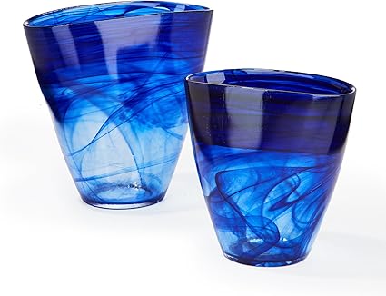 Two S Company Striations Bl 雪花石膏喇叭花瓶 2 件套 Two S Company 价格报价图片