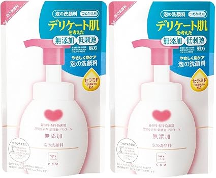 牛乳石鹸无添加泡沫洗面奶替换装2个一组 180ml 2个 亚马逊中国 化妆