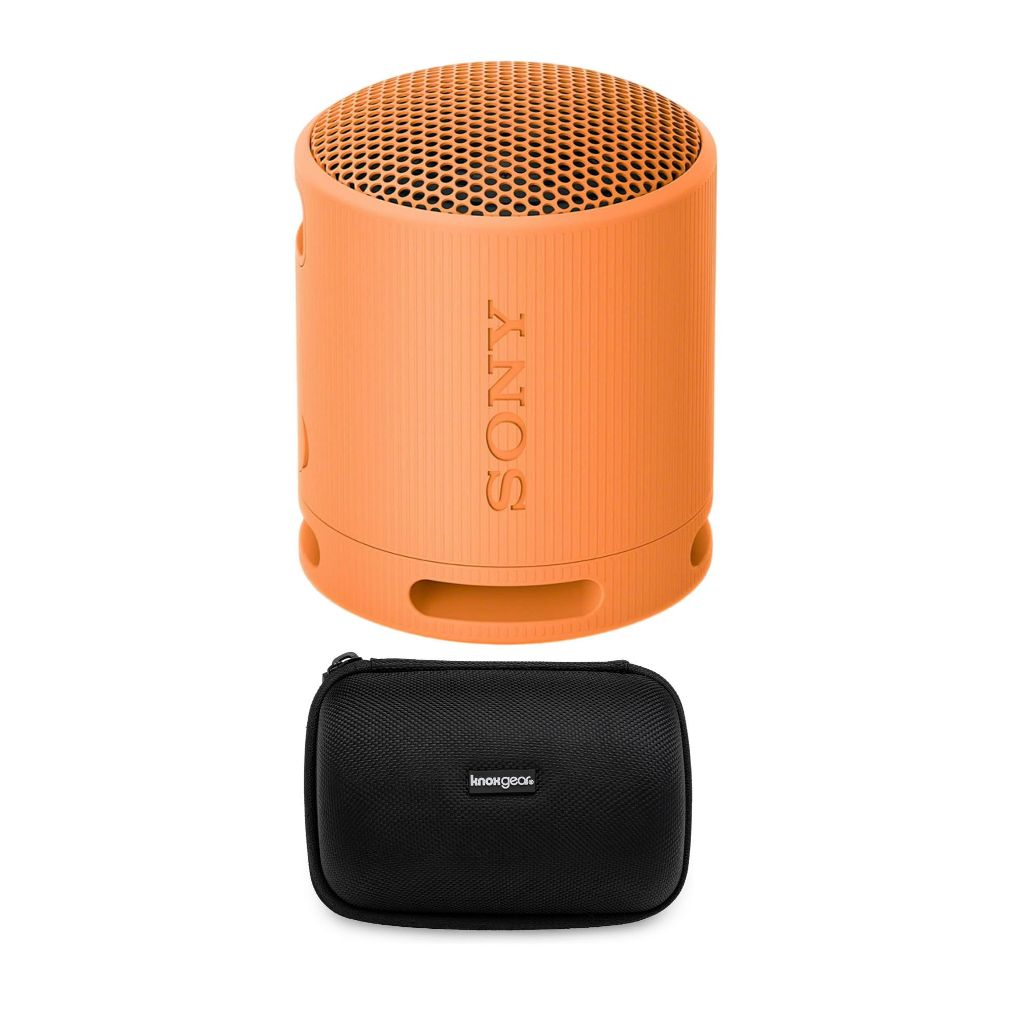 Sony SRS-XB100 Wireless Bluetooth Portable Lightweight Travel Speaker (Orange) with Travel Case Set (2 pieces)