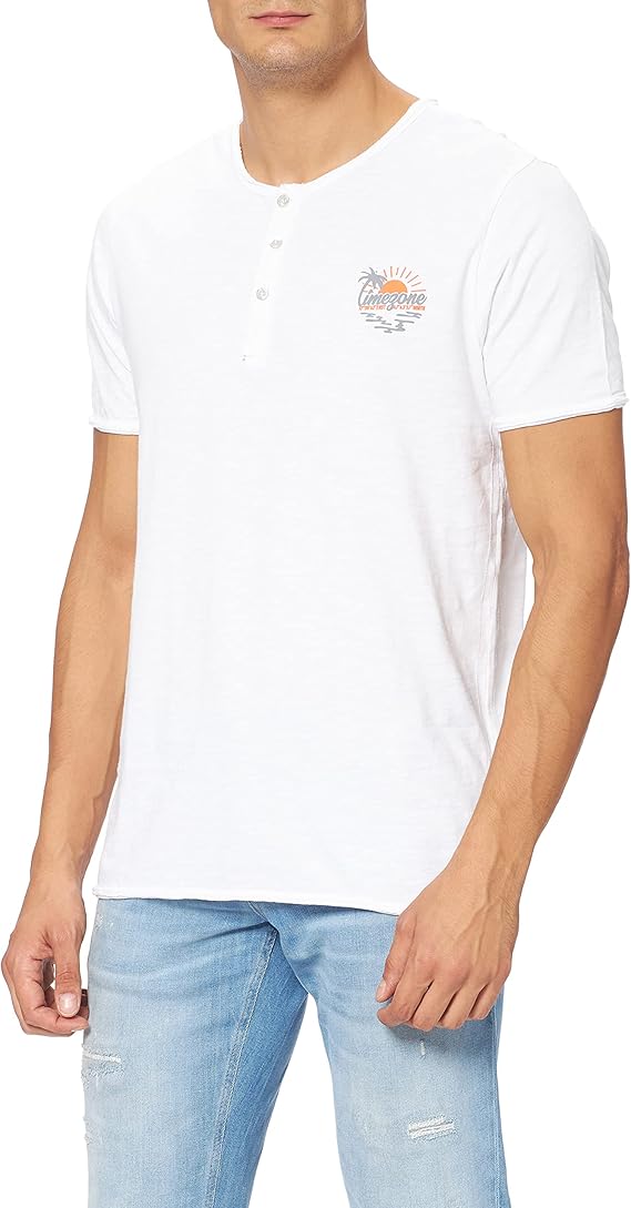 timezone男士粗纺亨利衬衫纯白色m