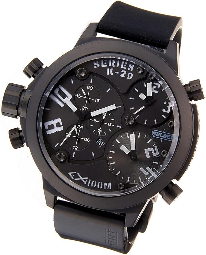 welder手表计时码表3时区日期日历k298003男士