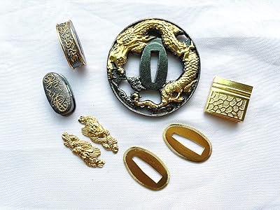 龙燕尾刀剑护具 适用于武士刀/wakizashi/tanto 配件套装合金燕尾