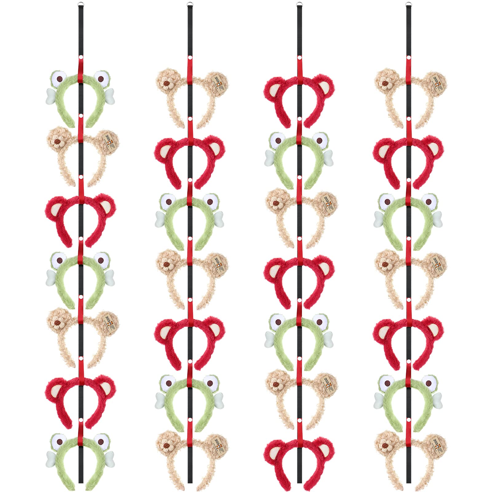 Riakrum 4 pieces mouse ear headband holder bow hanging wall display decoration Vertical Headband Organizer Storage Display Headband Hair accessory organizer Suitable for ladies and girls