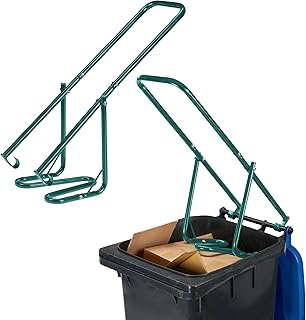 relaxdays 垃圾桶垃圾桶垃圾桶 2 件套 钢 手动垃圾压缩机 家庭垃圾