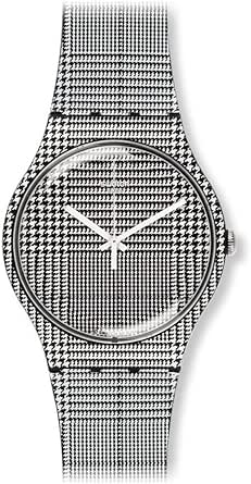 swatch for the love of w 黑色和白色表盘塑料表带中性手表 suob113