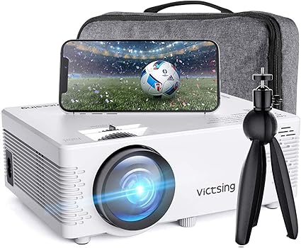 Victsing Wifi 投影机蓝牙和屏幕镜像 3600 Lux 无线投影机蓝牙 带三脚架 支持1080p Hifi 声音 迷你投影仪兼容电视棒 Ps4 带定制尺寸的袋子 小家电 亚马逊中国