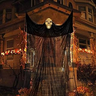 sjehome 可怕的悬挂幽灵万圣节装饰室外室内声音激活大型飞行幽灵,带