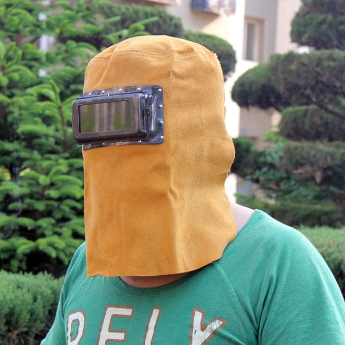 丰邦 电焊帽 翻盖气焊帽 打砂防护帽加厚纯牛皮 喷漆打磨飞溅15002