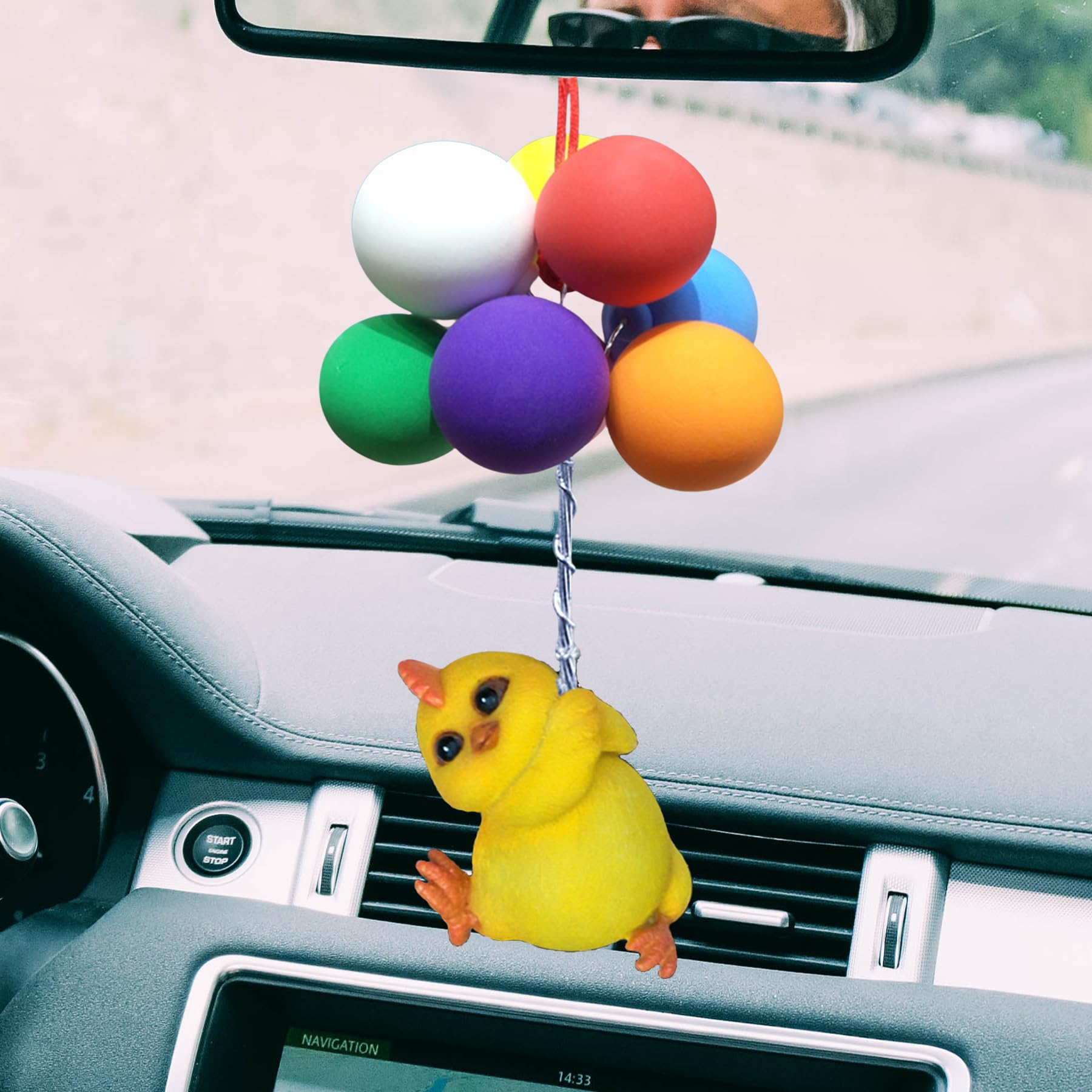 Booinxaa Cute Swing Chick Car pendant Car mirror pendant Decoration Car interior pendant Decoration Halloween Christmas decoration gift for ladies Men teens