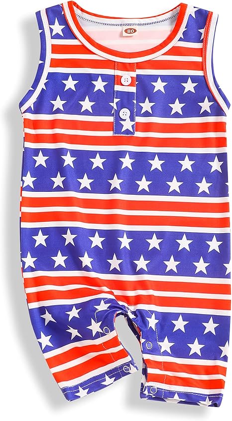 Bilison 7 月4 日服装婴儿男孩美国国旗连身衣独立日连身衣红色18 24 Months Bilison 服饰箱包 亚马逊中国