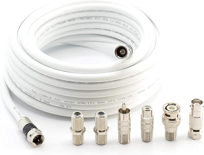 同轴电缆卫星,天线和 catv 级别带压缩连接器 25 ft cmp-coax-sgl-unv