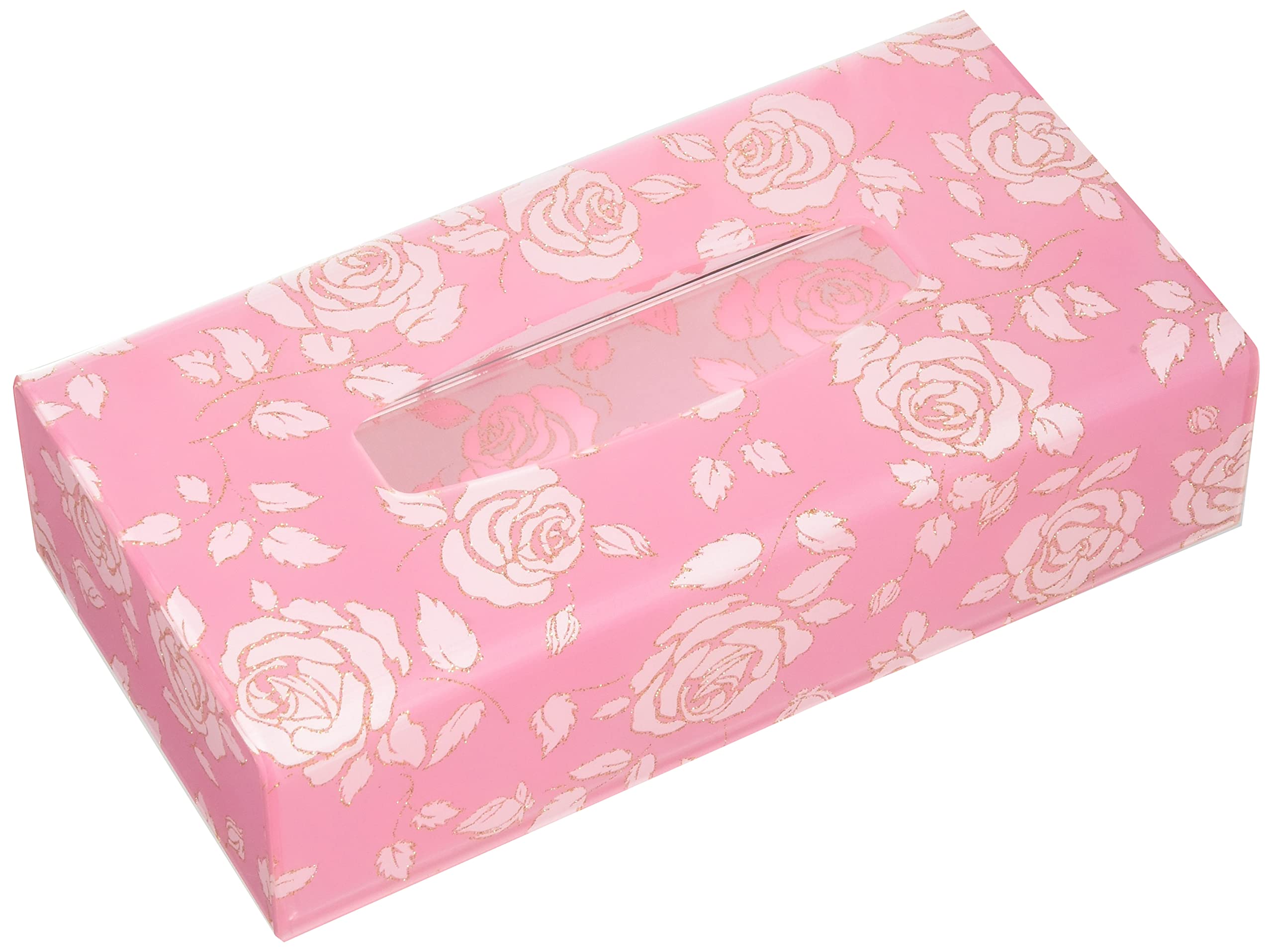 Royal Arden Acrylic Sweet Pink Rose Tissue Box 58771 W 26 x D 13.5 x H 6 cm