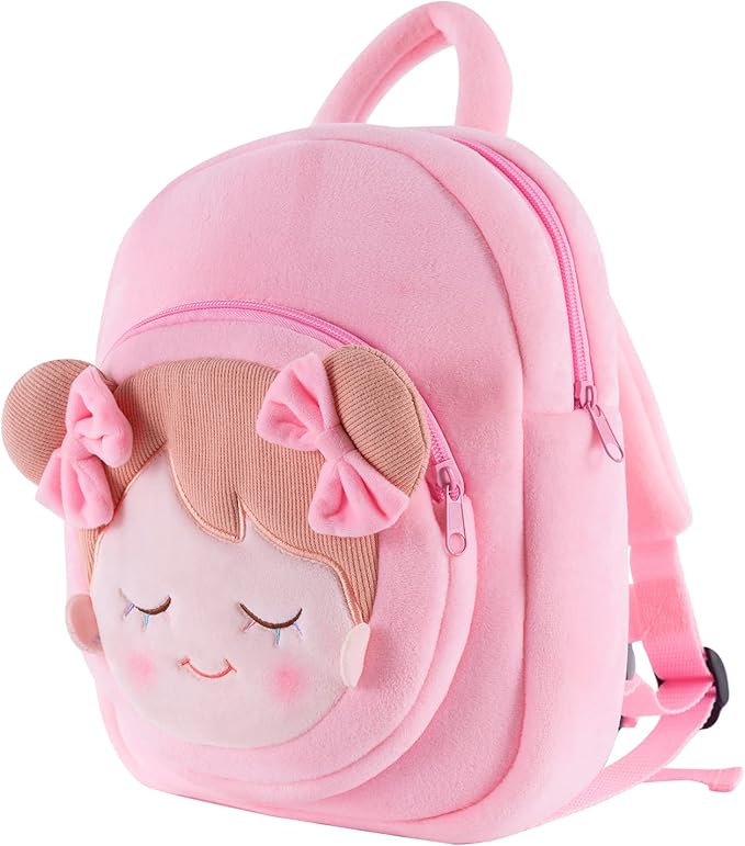 柔软毛绒包迷你旅行背包,带可调节胸带,适合 1-7 岁儿童