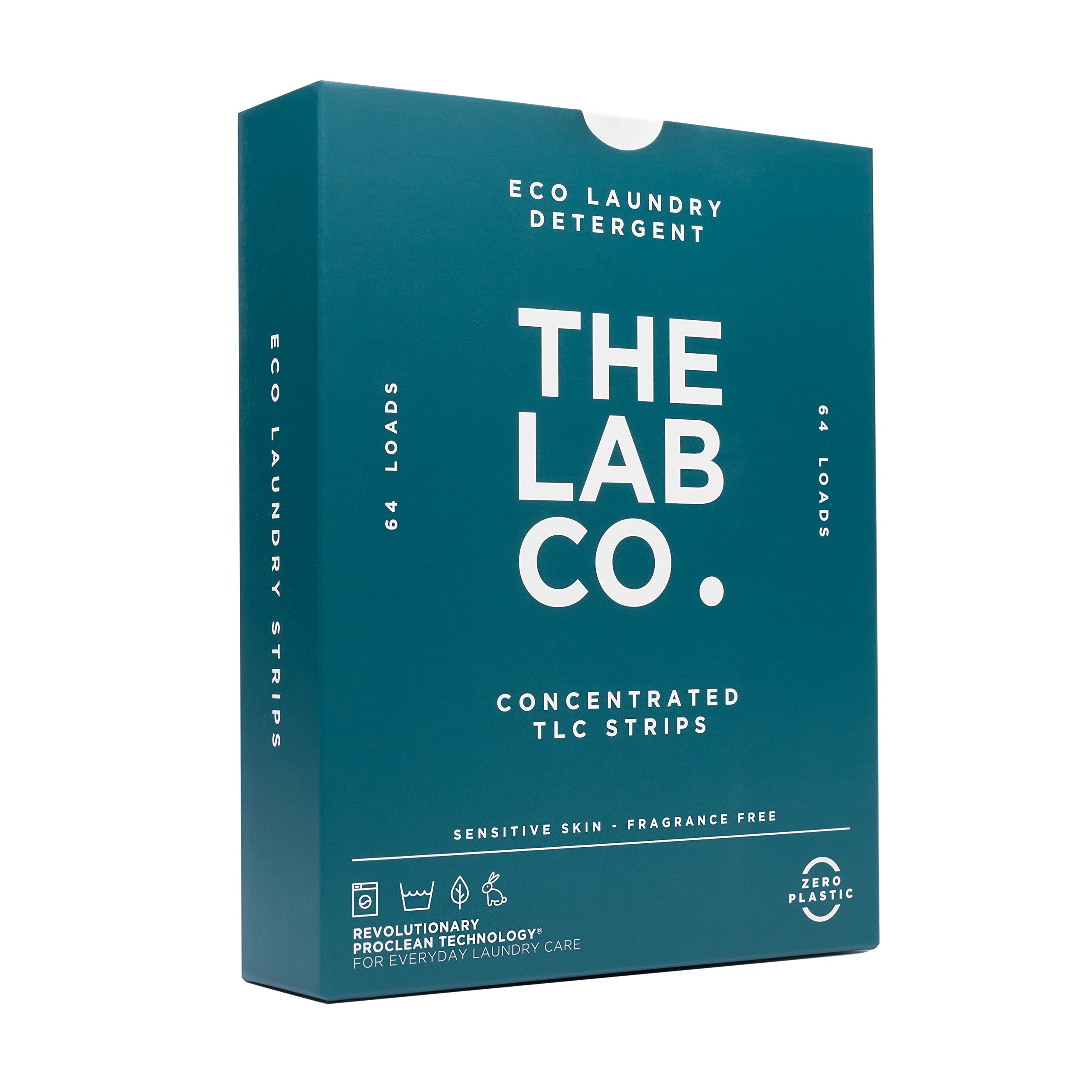 The Lab Co. Detergent strips are fragrance-free and non-biological, and can be washed by hand and machine up to 64 times