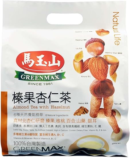 马玉山榛果杏仁茶390g 30g 13包 台湾原装进口 用纯正北杏仁 真空冰冻 干燥研磨成粉 保留天然原味 搭配榛果 核桃 百合 山药 银耳等天然食物 香浓甜口味 亚马逊中国 食品