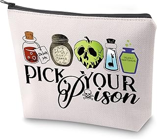 zjxhpo 万圣节邪恶女王礼物*爱好者礼物*毒化妆包带拉链*帆布手提单肩