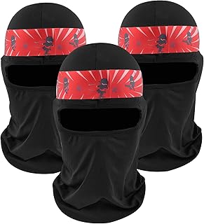 3 套万圣节忍者头带带面具角色扮演黑色头套男女圣诞派对忍者派对圣诞