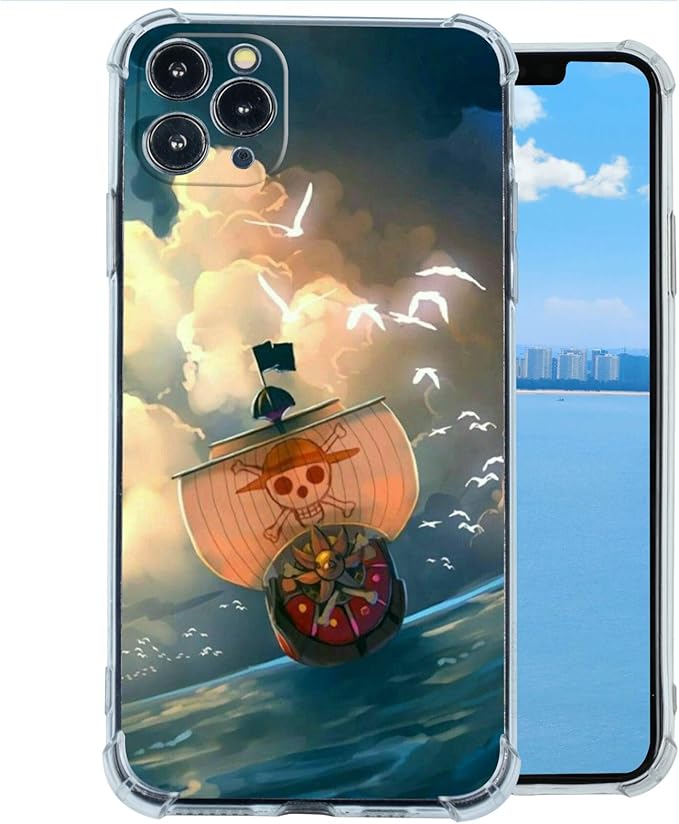 动漫海贼王iphone 11 Pro Max 手机壳 日本动漫卡通海贼王路飞可爱iphone 手机壳 男孩女孩卡通路飞切碎机佐罗罗 罗宾 纳米酷炫动漫设计柔软