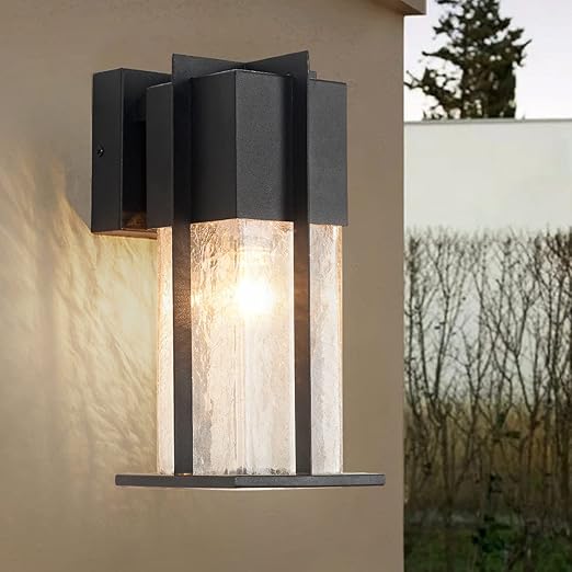 户外壁灯灯具带裂纹状玻璃灯罩现代户外壁灯外部灯具ip65防水前门廊灯