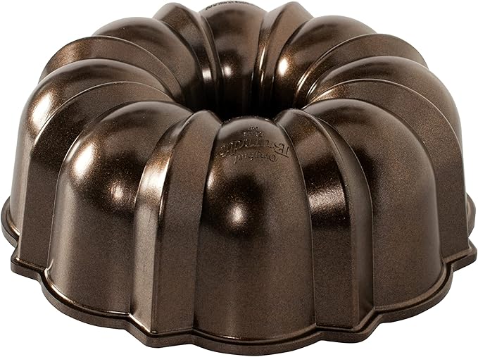 nordic ware pro cast original bundt 平底烤盘,12 杯装,青铜色