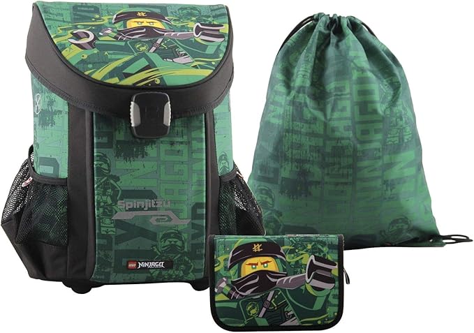 lego 乐高包乐高包书包套装简易,3 件套,仅790 g,学校套装带乐高忍者