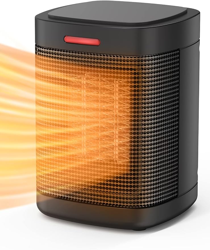 space heater,500w 室内小空间加热器,陶瓷个人加热器带过热和倾倒