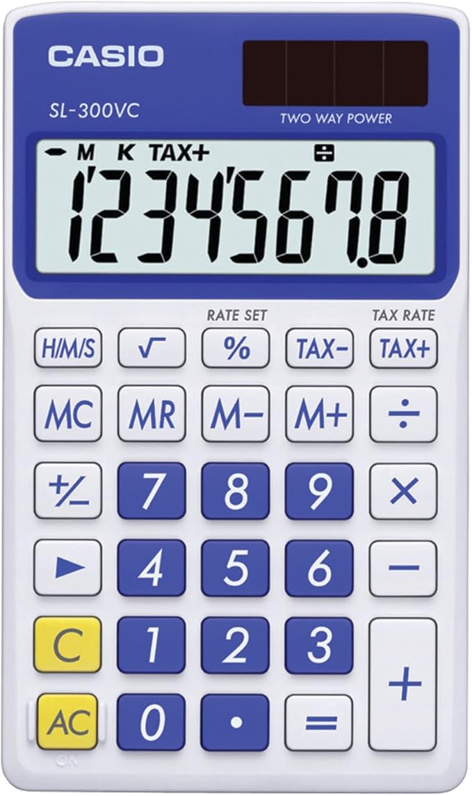 Casio Inc. SL-300VC-PK 标准函数计算器 蓝色