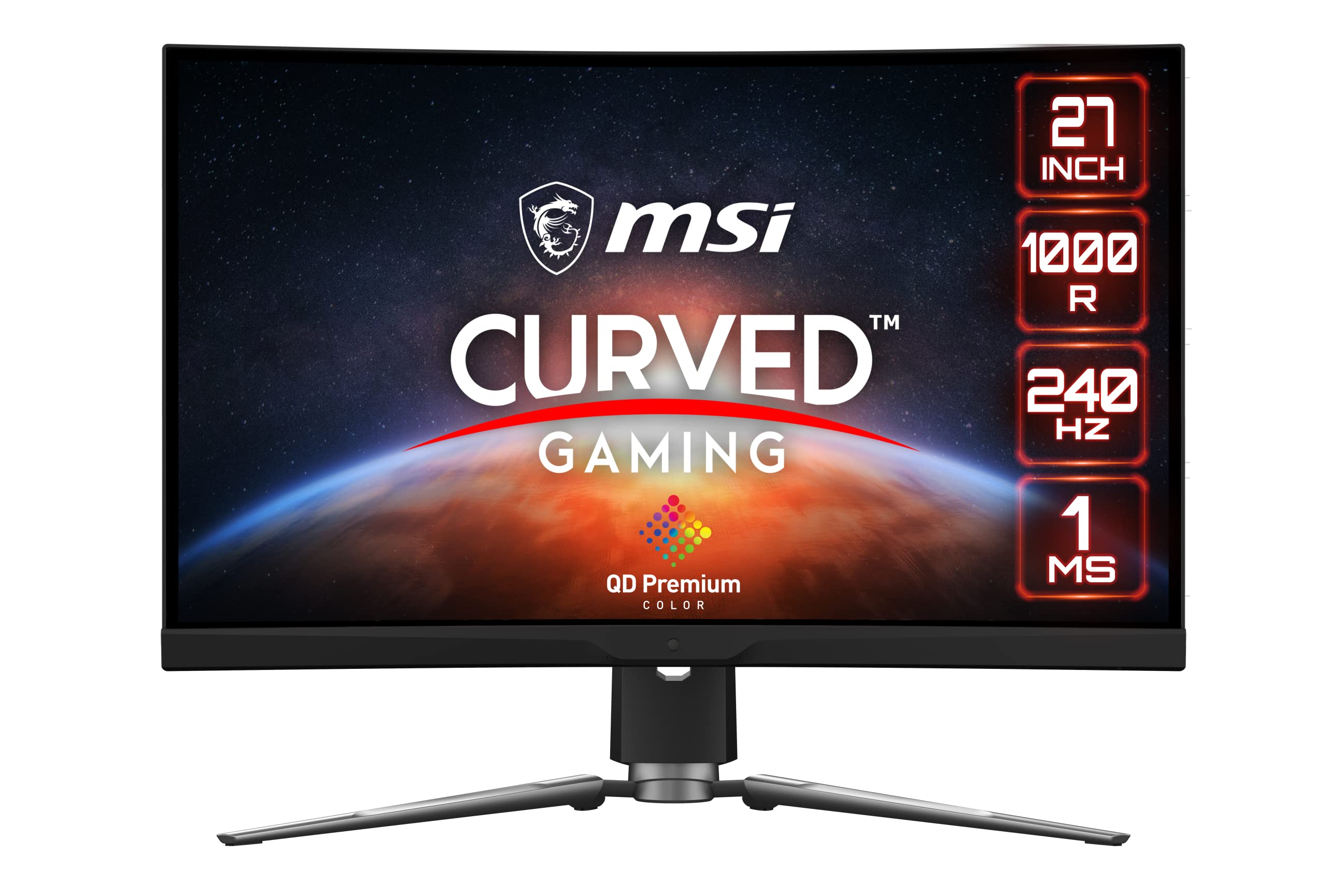MSI MSI MPG ARTYMIS 273CQRX-QD 27-inch WQHD curved Gaming Monitor - 1000R 2560 x 1440 VA Quantum Dot Panel,240 Hz / 1ms,FreeSync Premium Pro,E≤2 Color accuracy,DisplayHDR 400-DP 1.2a,USB Type-C