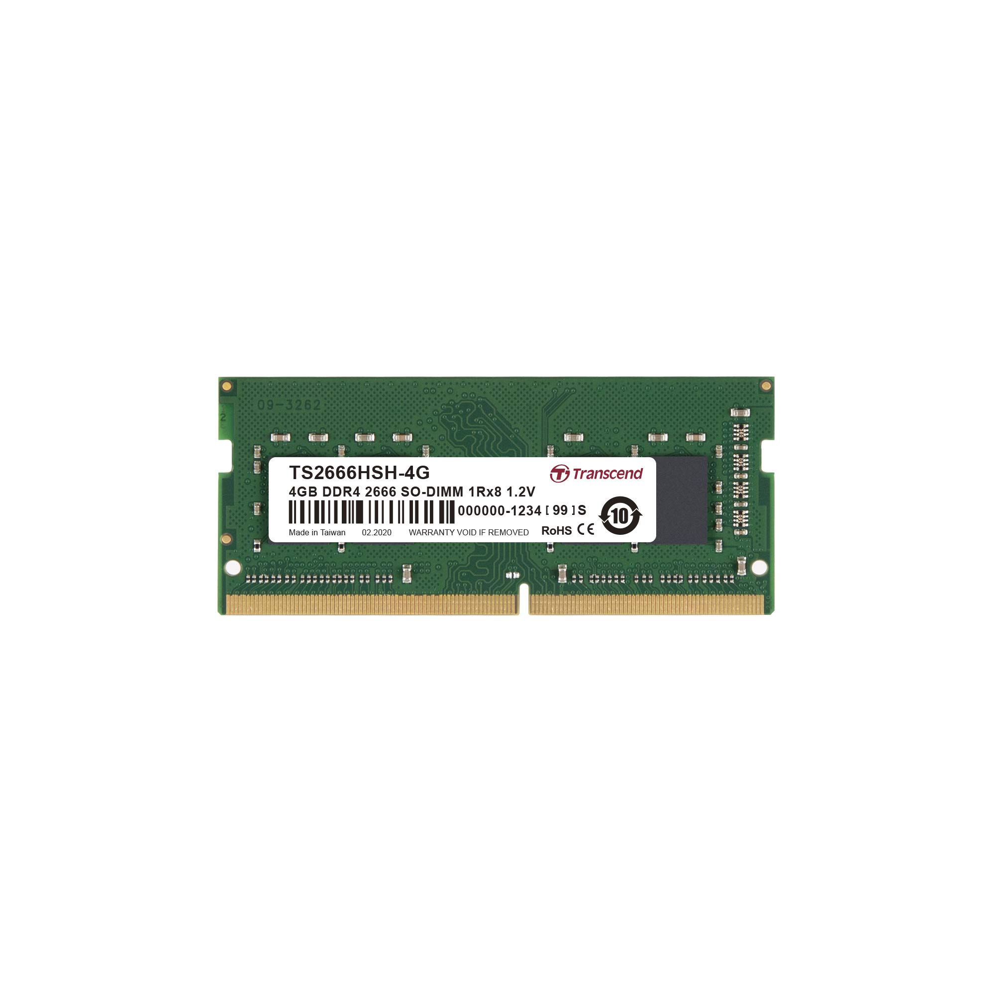 Transcend 4GB DDR4 2666Mhz SO-DIMM 1Rx8,TS2666HSH-4G