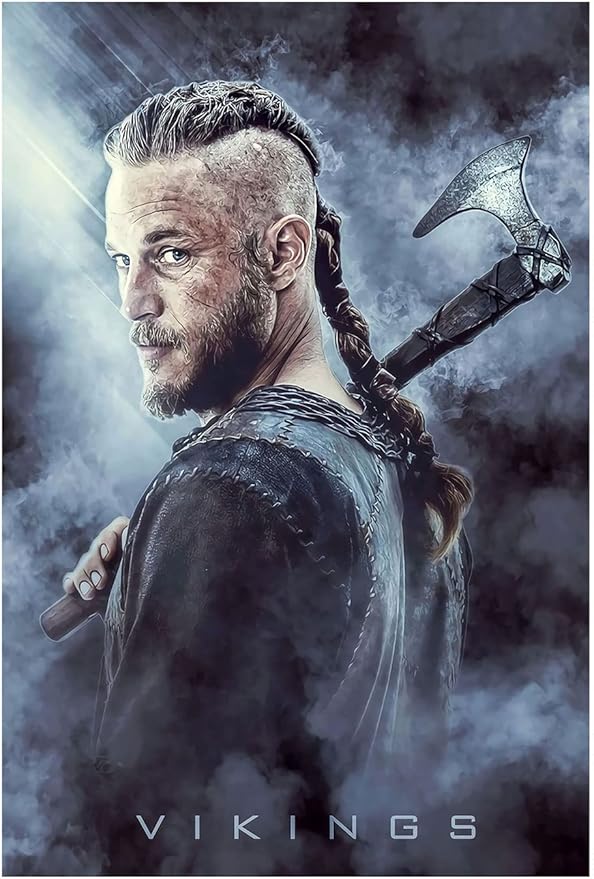 维京人电影海报《ragnar lothbrok》个性装饰绘画墙艺术帆布海报礼品