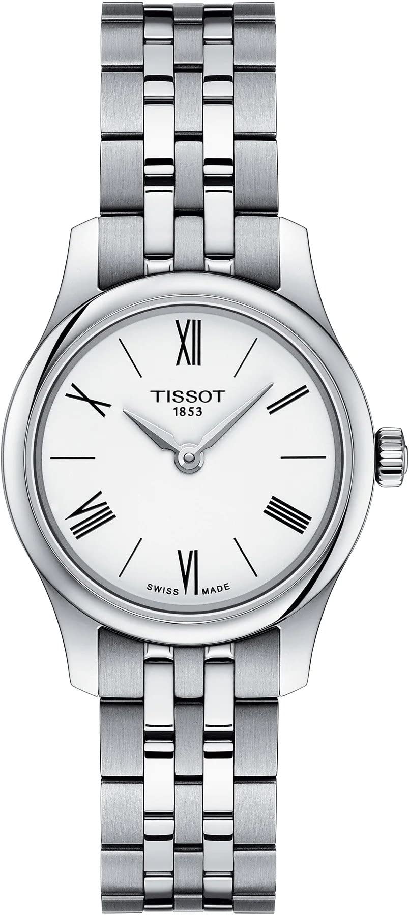 TISSOT Women's TISSOT Traditional Women's White dial Bracelet T0630091101800, dial color - white, watch 3 atmospheric pressure waterproof (30 m/100 ft)