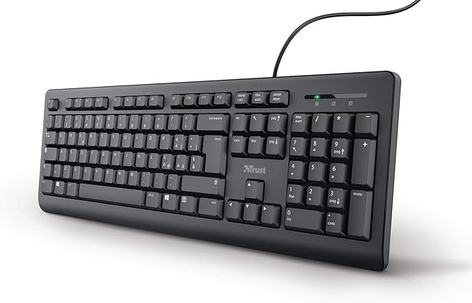 trust taro usb 键盘,有线,意大利 qwerty 布局,适用于pc /笔记本电脑