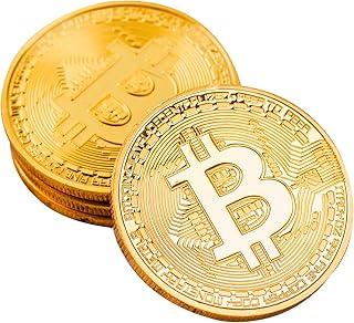 btc 8 件比特币硬币纪念品带硬币盒,实体比特币收藏,镀金比特币纪念品