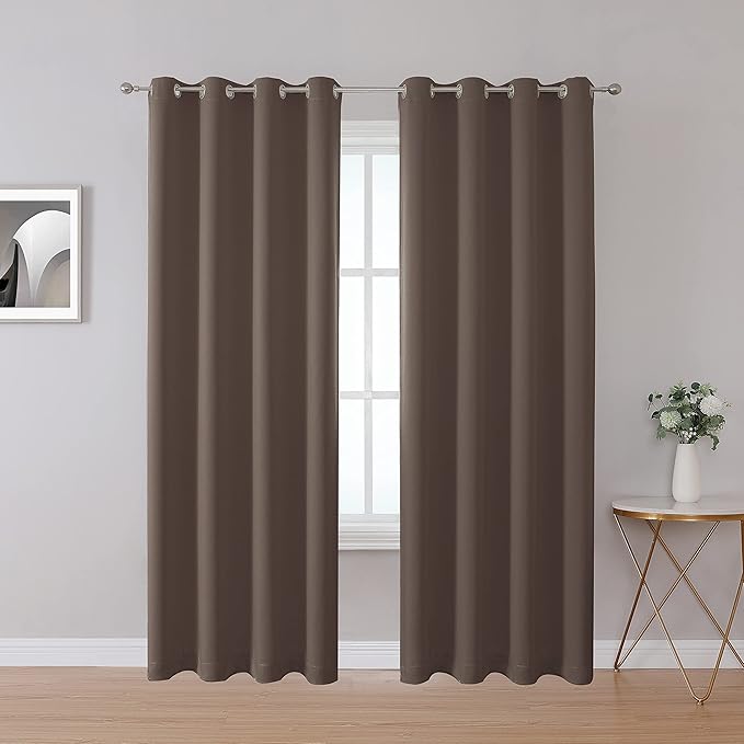 阻燃窗帘巧克力色 52x95 2 面板