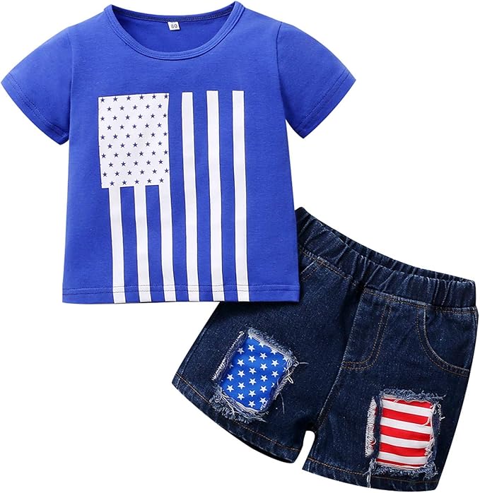 男婴7 月4 日服装美国国旗t 恤上衣牛仔裤独立日衣服套装robin 蓝4 5t Sinhoon 服饰箱包 亚马逊中国