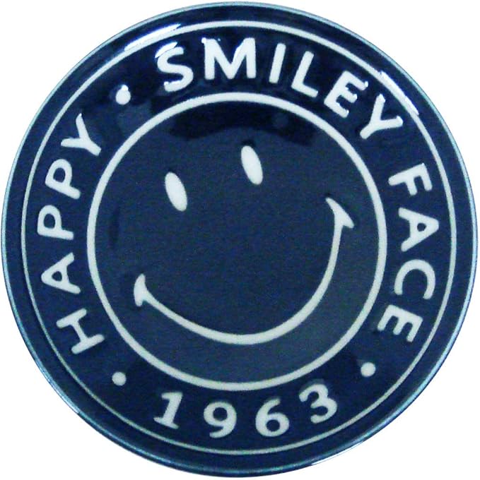 smiley faces 微笑脸 盘子 s 1963 藏青色 小碟子 礼品 礼品 盒装