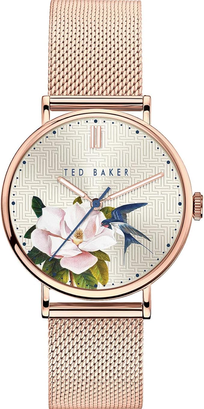 ted baker 女式石英不锈钢表带,金色,18 休闲手表(型号: bkppff901)