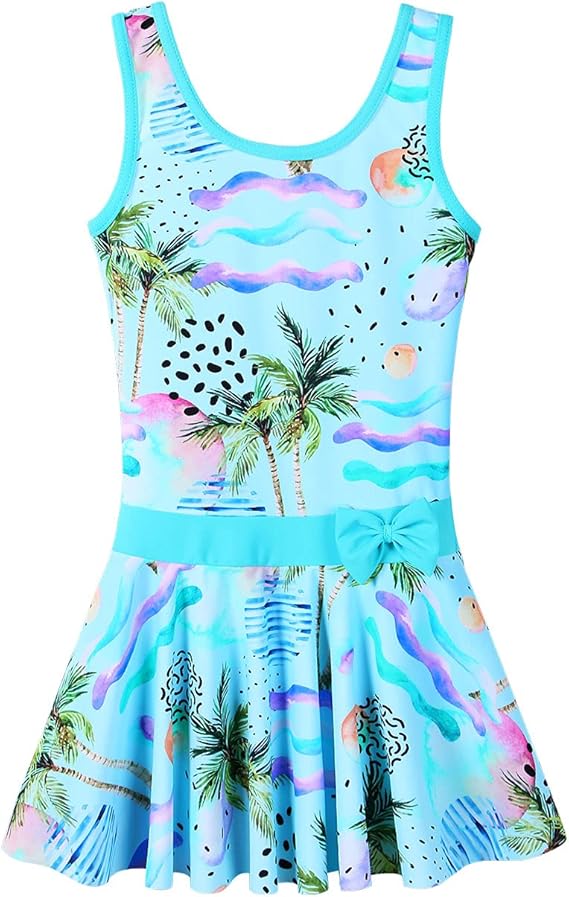 baohulu 女童泳装连体式可爱花纹连衣裙泳衣 3-8 岁